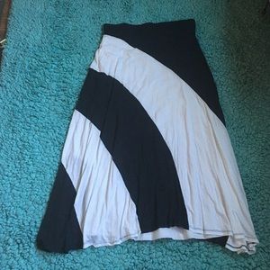 Blue and White Stripped Skirt